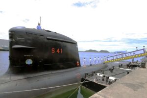 Submarino brasileiro Humaitá, sendo apresentado - Foto: Marinha do Brasil / Divulgação